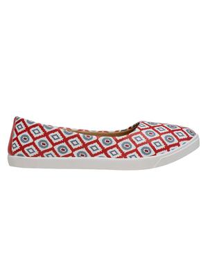 nell red canvas slip on casual shoes - 16546368 - Standard Image - 2