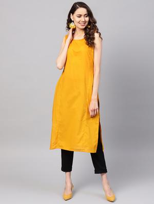 solid straight kurta with paisley jacket - 16546558 - Standard Image - 2