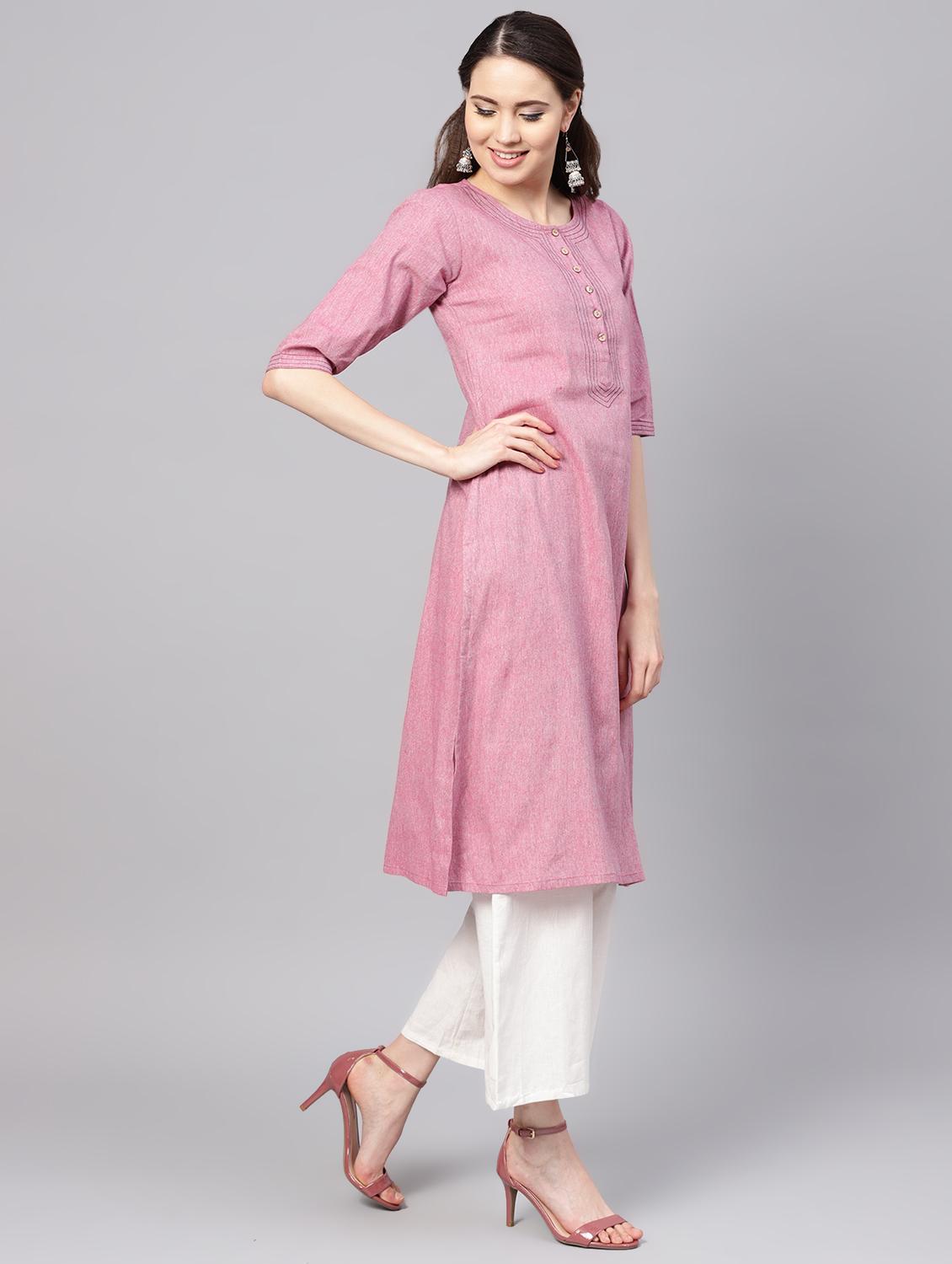 solid straight kurta - 16546582 - Zoom Image - 2