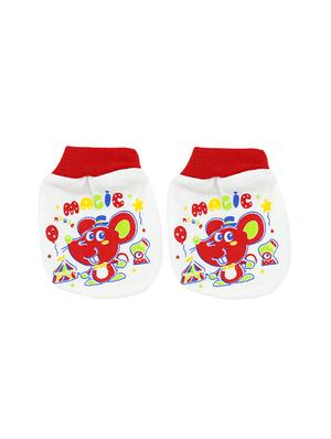 red cotton mittens bootie and cap set - 16546693 - Standard Image - 2