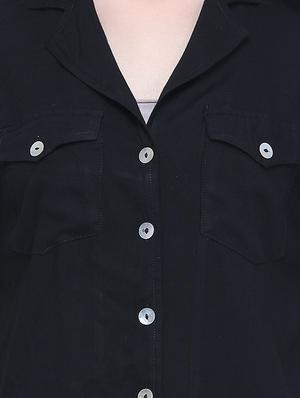 tie up sleeved lapel neck shirt - 16547011 - Standard Image - 5