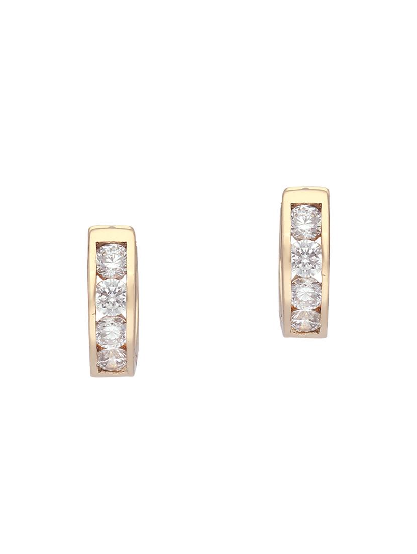 gold brass hoop earring - 16547125 - Zoom Image - 2