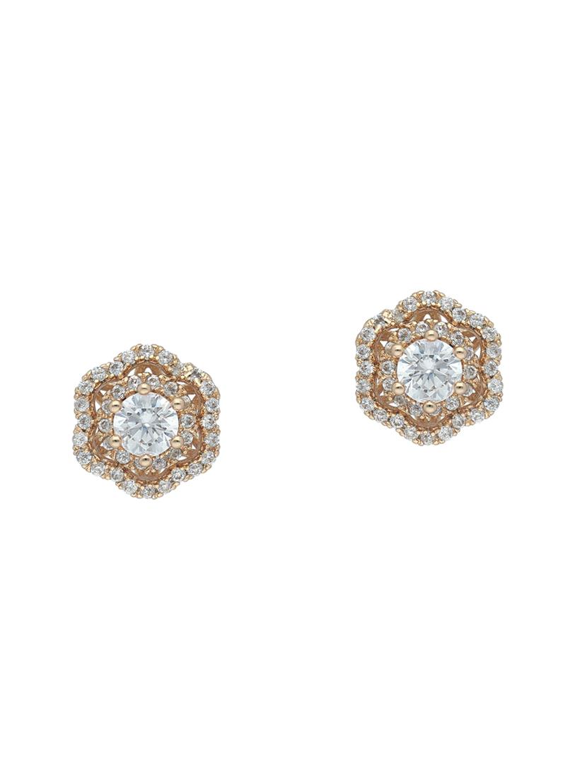 gold brass studs earring - 16547135 - Zoom Image - 2