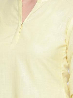 solid silk a-line kurta - 16548051 - Standard Image - 5