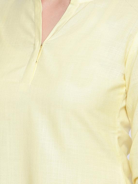 solid silk a-line kurta - 16548051 - Zoom Image - 5