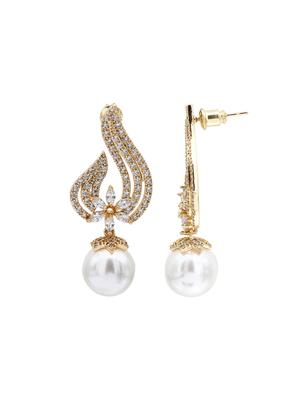 gold crystal drop earring - 16548123 - Standard Image - 2