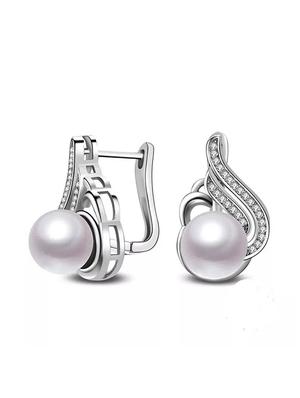 silver plated studs earring - 16548124 - Standard Image - 2