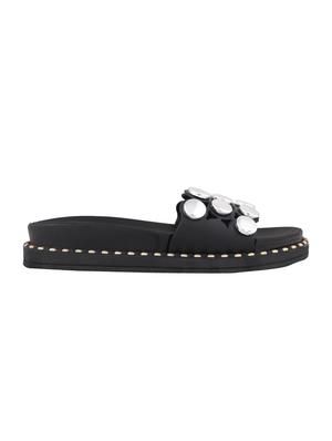 msc black rubber slides flip flops - 16548843 - Standard Image - 2