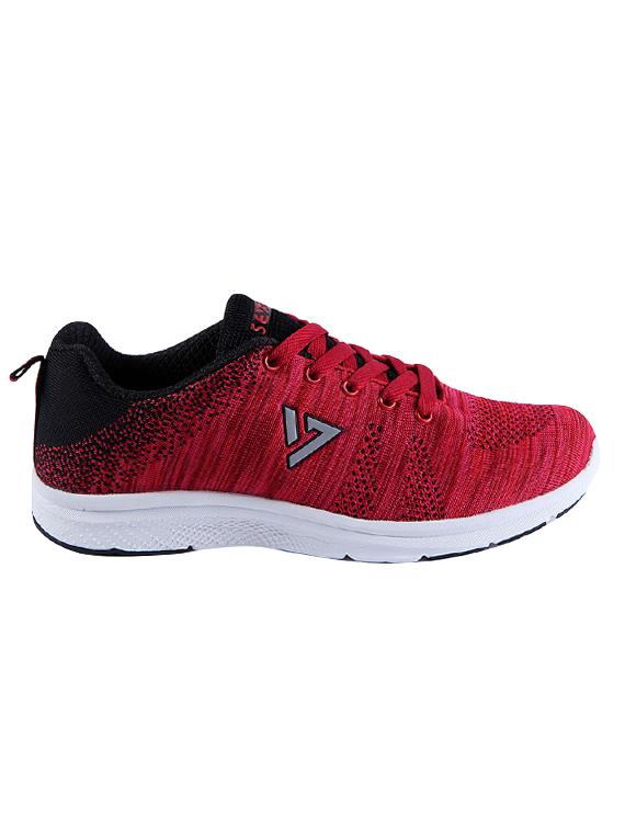 red fabric lace-up sports shoes - 16549283 - Zoom Image - 2