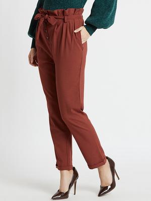 tie up waist solid trouser - 16549327 - Standard Image - 2