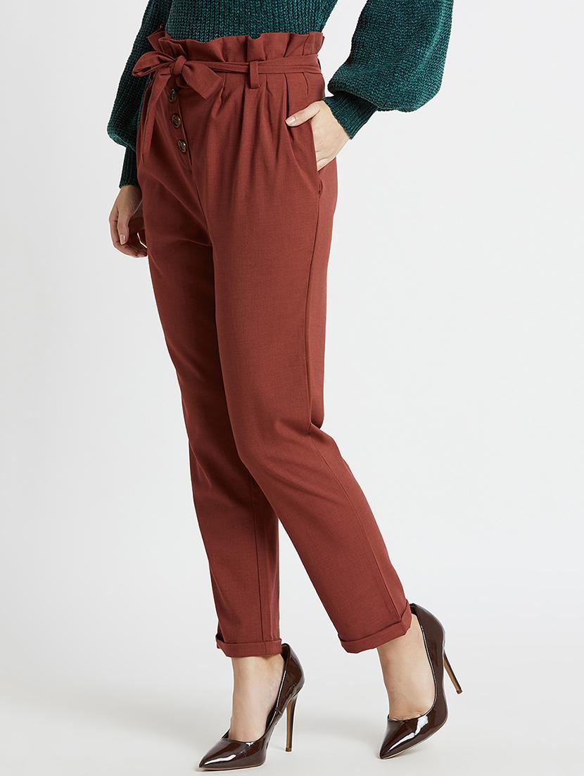 tie up waist solid trouser - 16549327 - Zoom Image - 2