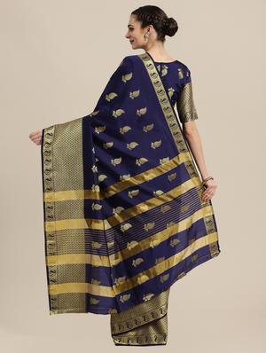 self-design woven saree with blouse - 16549450 - Standard Image - 2
