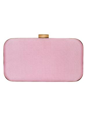 pink faux silk structured clutch - 16550297 - Standard Image - 2