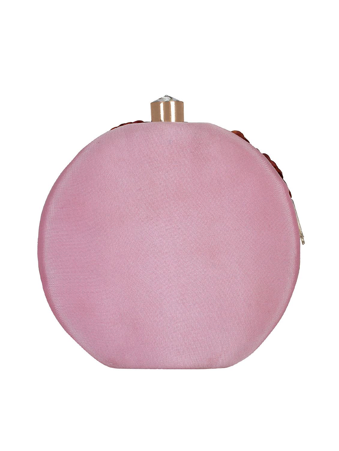 pink faux silk structured clutch - 16550299 - Zoom Image - 2