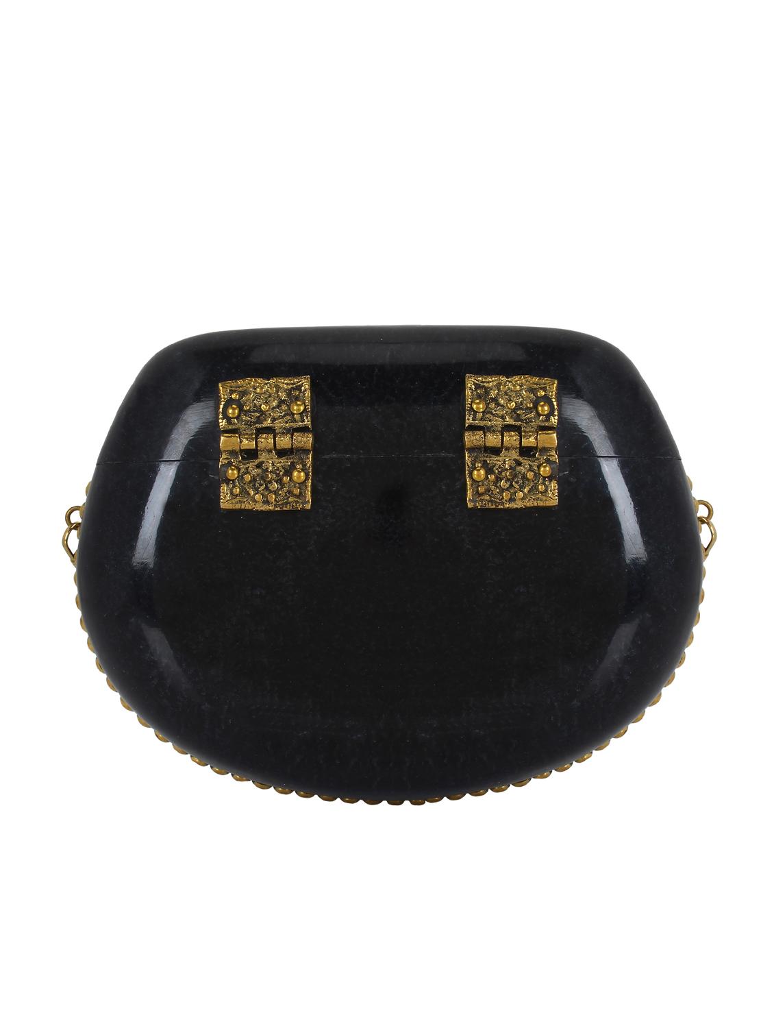 black metal structured clutch - 16550306 - Zoom Image - 2