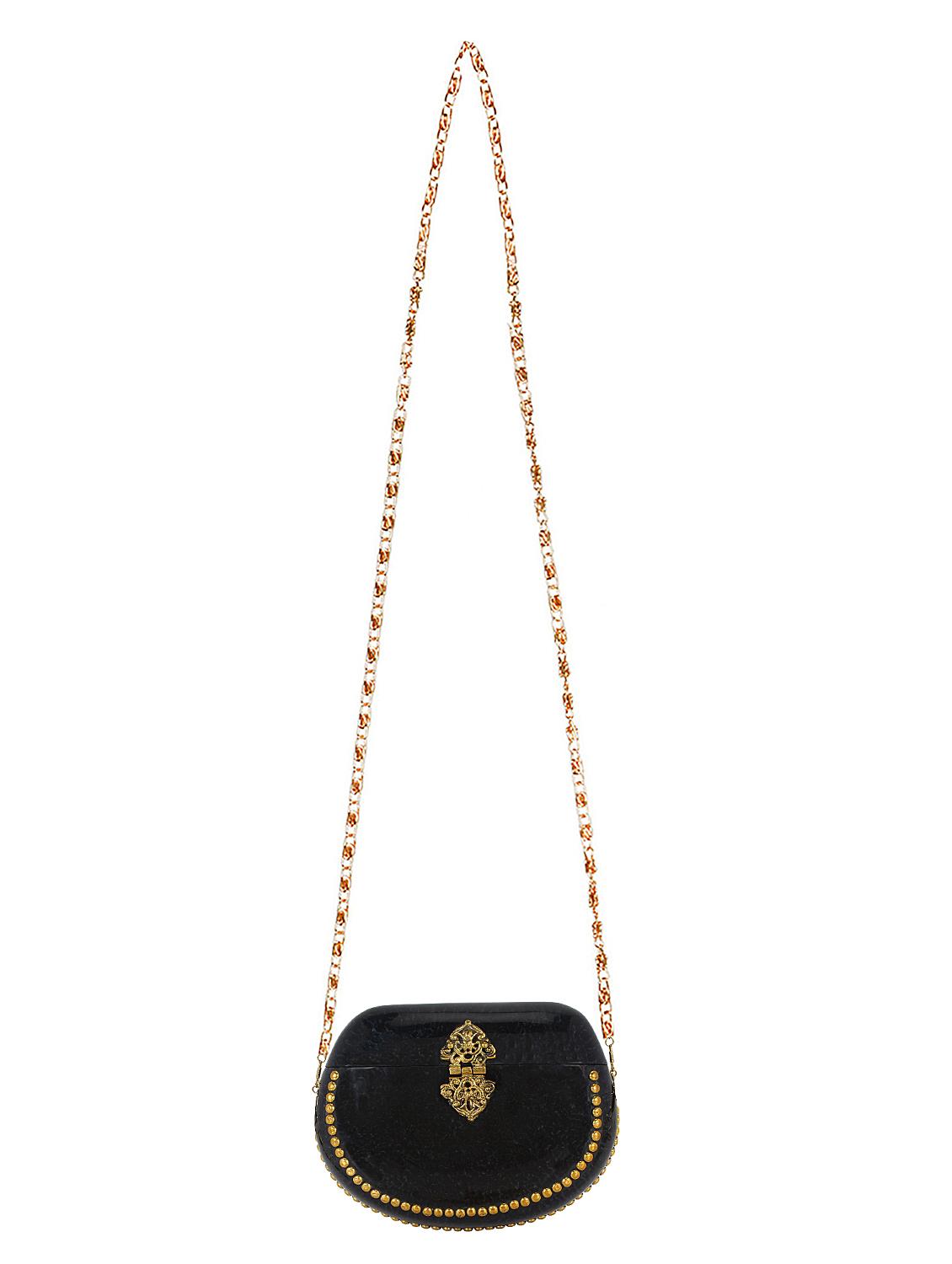 black metal structured clutch - 16550306 - Zoom Image - 5
