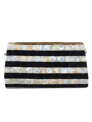 black metal structured clutch - 16550310 - Standard Image - 2