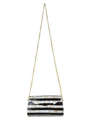 black metal structured clutch - 16550310 - Standard Image - 5