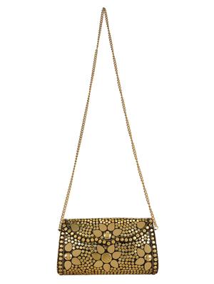 gold metal structured clutch - 16550313 - Standard Image - 5