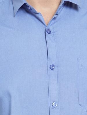 light blue solid formal shirt - 16550333 - Standard Image - 5