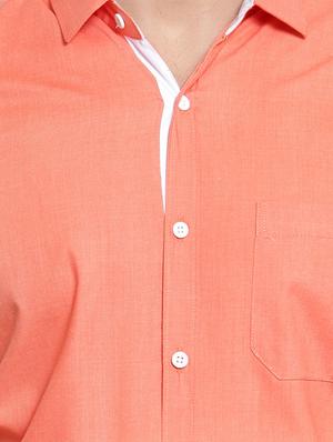 orange solid formal shirt - 16550338 - Standard Image - 5