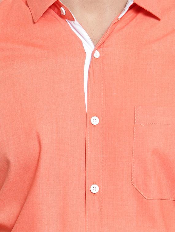 orange solid formal shirt - 16550338 - Zoom Image - 5