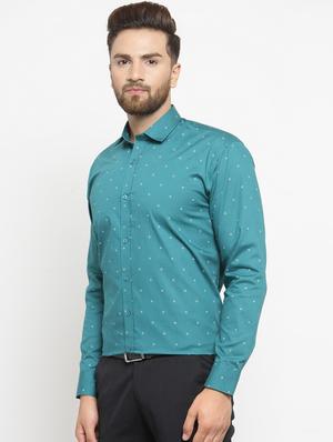 green cotton blend formal shirt - 16550340 - Standard Image - 2