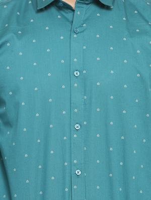 green cotton blend formal shirt - 16550340 - Standard Image - 5