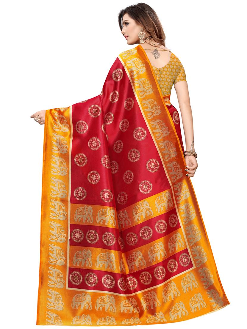 conversational printed saree with blouse - 16550484 - Zoom Image - 2
