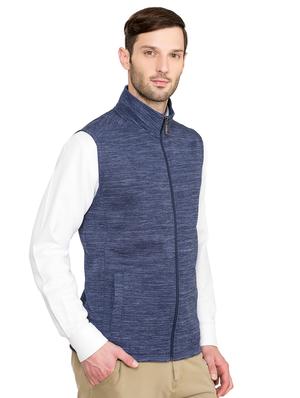 blue solid casual jacket - 16551643 - Standard Image - 2