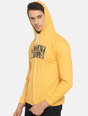 yellow typographic chest print sweatshirt - 16552015 - Standard Image - 2
