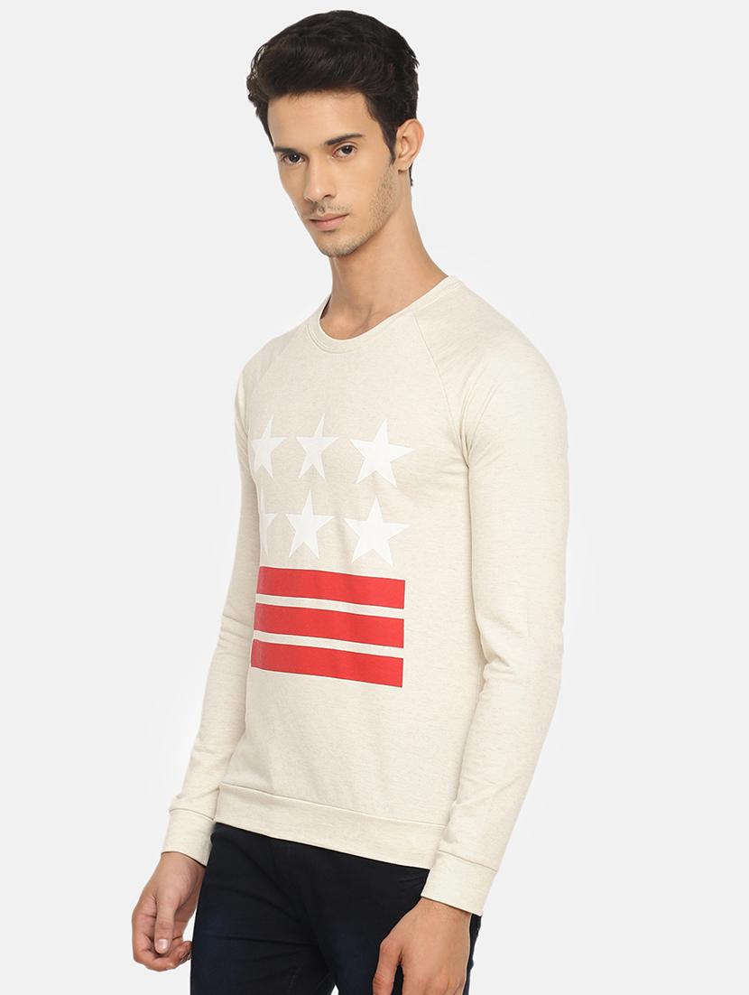 beige printed raglan sweatshirt - 16552020 - Zoom Image - 2