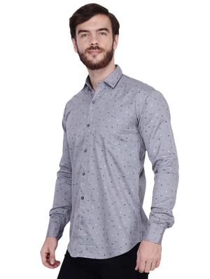 grey printed casual shirt - 16552078 - Standard Image - 2
