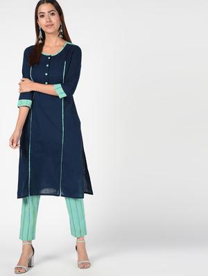 solid kurta palazzo set - 16552220 - Standard Image - 2