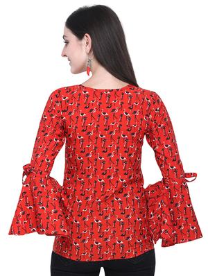 bell sleeved animal print top - 16552228 - Standard Image - 2