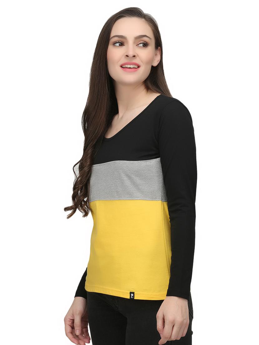 color block long sleeved tee - 16552562 - Zoom Image - 2