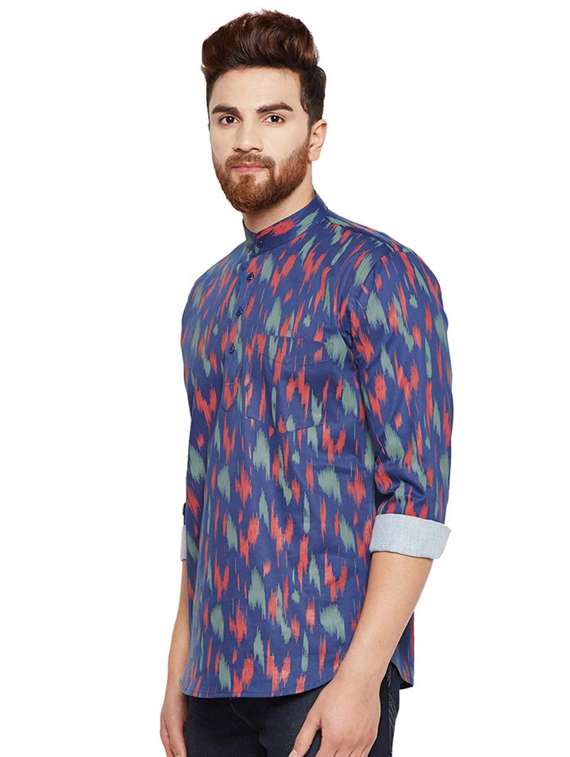 navy blue printed casual shirt - 16552801 - Zoom Image - 2