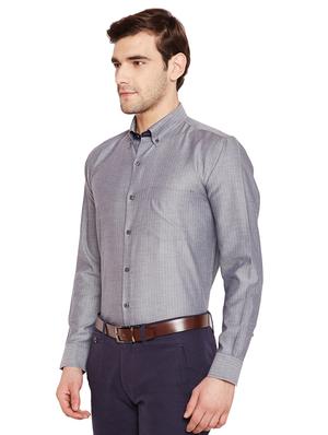 grey self design formal shirt - 16552804 - Standard Image - 2