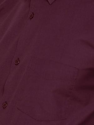 maroon solid formal shirt - 16552846 - Standard Image - 5