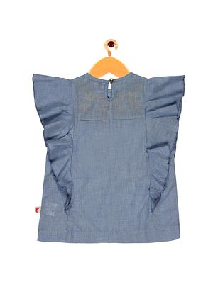 frill trim floral embroidered top - 16553059 - Standard Image - 2