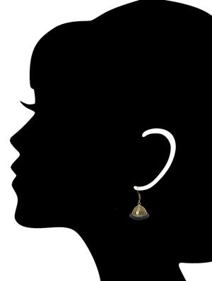 black metal jhumka earring - 16553097 - Standard Image - 2