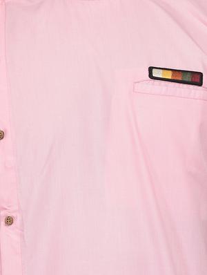 pink solid asymmetric short kurta - 16553193 - Standard Image - 5