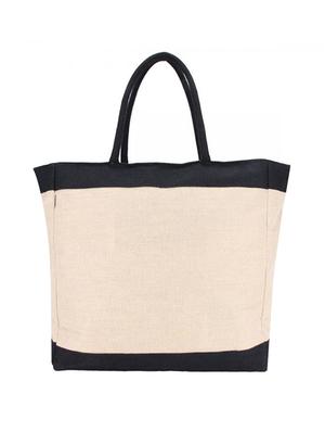 beige jute printed tote - 16554669 - Standard Image - 2