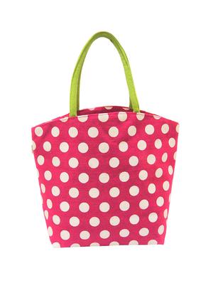 pink jute printed tote - 16554681 - Standard Image - 2