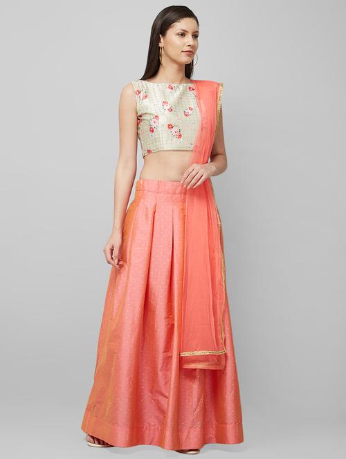 floral flared lehenga - 16554781 - Very Small Image - 1