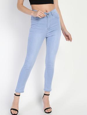 high rise solid jeans - 16554940 - Standard Image - 2