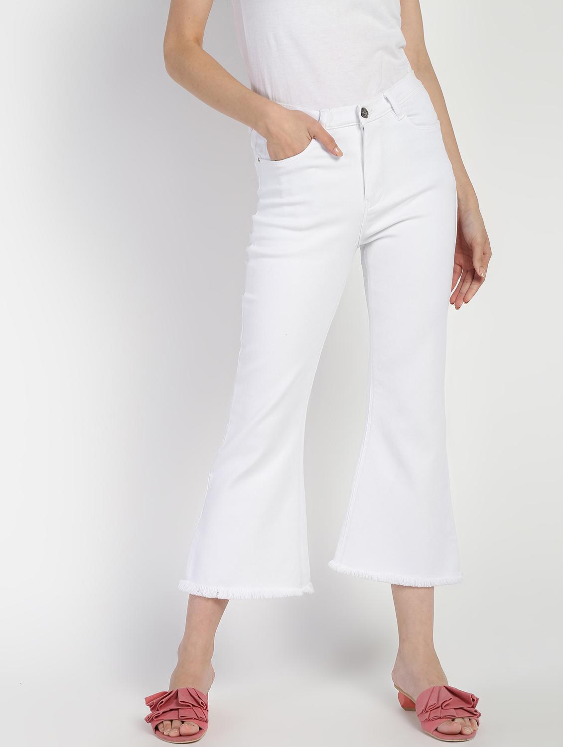 high rise frayed hem jeans - 16554954 - Zoom Image - 2