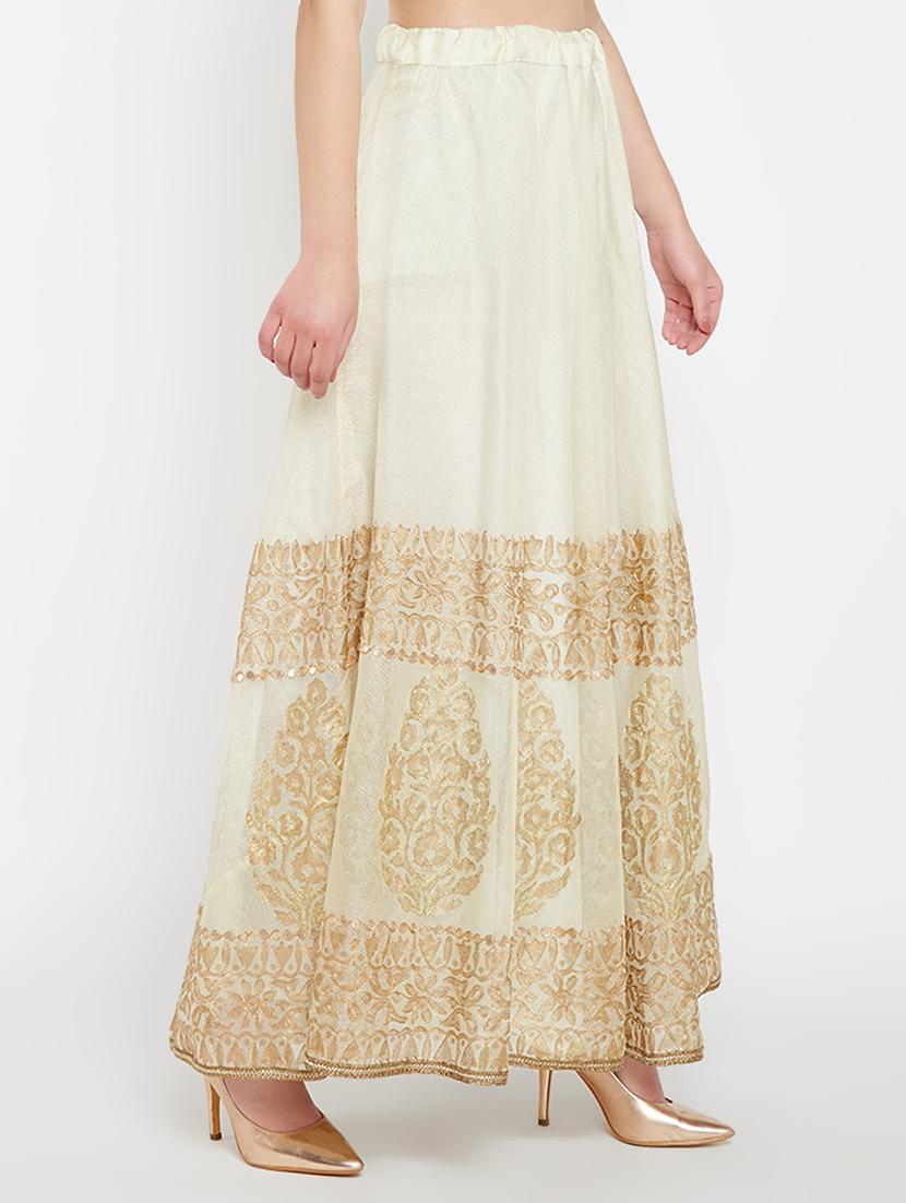 gold print a-line skirt - 16555072 - Zoom Image - 2