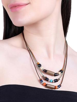 multi colored wood long necklace - 16555678 - Standard Image - 5