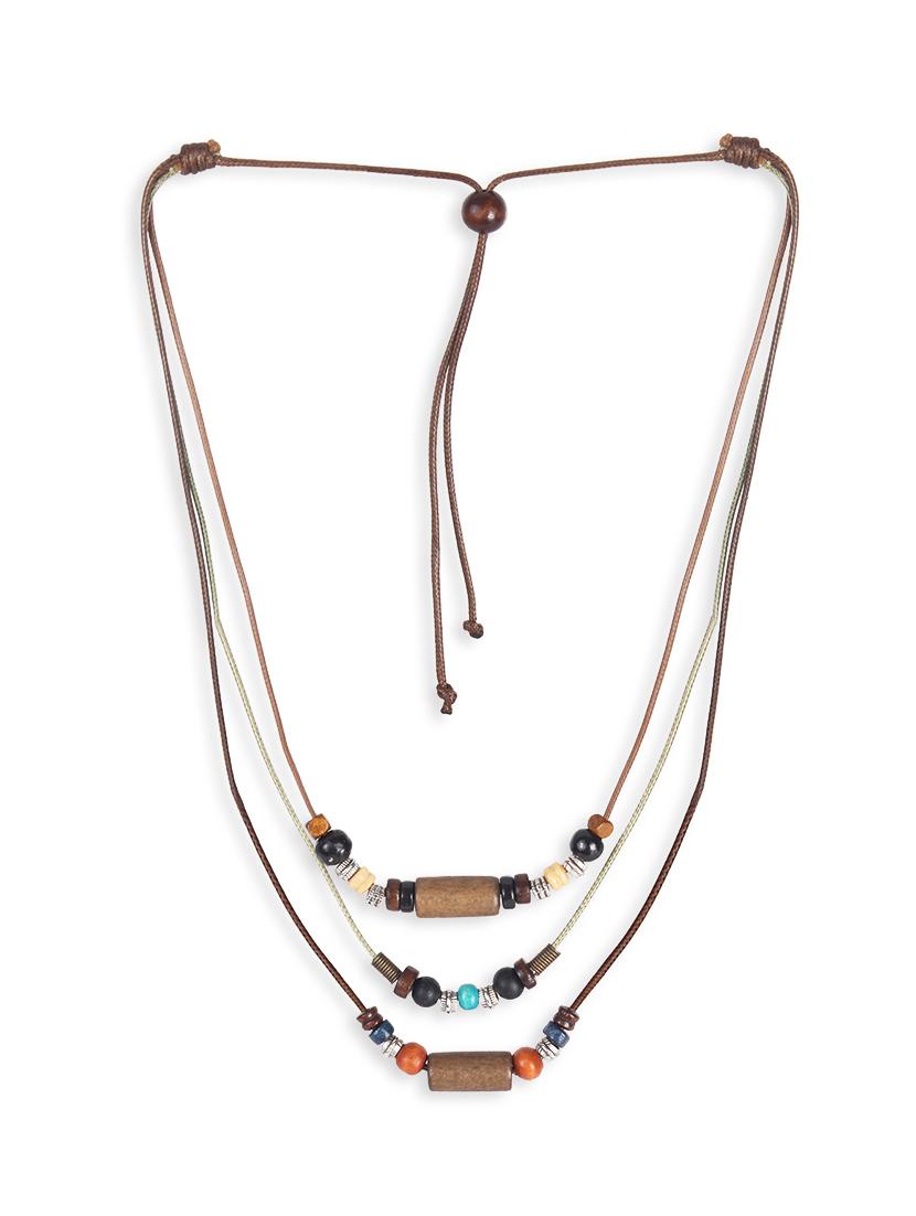 multi colored wood long necklace - 16555678 - Zoom Image - 2